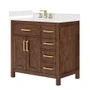 Wyndham Collection Beckett 36" Free Standing Single Basin Vanity Set with Cabinet and Cultured Marble Vanity Top for Widespread Faucets