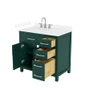 Wyndham Collection Beckett 36" Free Standing Single Basin Vanity Set with Cabinet and Cultured Marble Vanity Top for Widespread Faucets