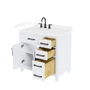 Wyndham Collection Beckett 36" Free Standing Single Basin Vanity Set with Cabinet and Cultured Marble Vanity Top for Widespread Faucets