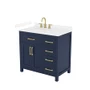 Wyndham Collection Beckett 36" Free Standing Single Basin Vanity Set with Cabinet and Cultured Marble Vanity Top for Widespread Faucets
