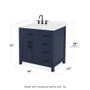 Wyndham Collection Beckett 36" Free Standing Single Basin Vanity Set with Cabinet and Cultured Marble Vanity Top for Widespread Faucets