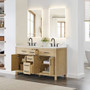 Wyndham Collection Beckett 60" Free Standing Double Basin Vanity Set with Cabinet and Cultured Marble Vanity Top for Widespread Faucets