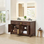 Wyndham Collection Beckett 60" Free Standing Double Basin Vanity Set with Cabinet and Cultured Marble Vanity Top for Widespread Faucets