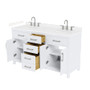 Wyndham Collection Beckett 60" Free Standing Double Basin Vanity Set with Cabinet and Cultured Marble Vanity Top for Widespread Faucets