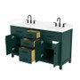 Wyndham Collection Beckett 60" Free Standing Double Basin Vanity Set with Cabinet and Cultured Marble Vanity Top for Widespread Faucets