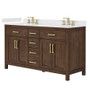 Wyndham Collection Beckett 60" Free Standing Double Basin Vanity Set with Cabinet and Cultured Marble Vanity Top for Widespread Faucets