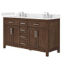 Wyndham Collection Beckett 60" Free Standing Double Basin Vanity Set with Cabinet and Cultured Marble Vanity Top for Widespread Faucets