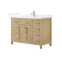 Wyndham Collection Beckett 48" Free Standing Single Basin Vanity Set with Cabinet and Quartz Vanity Top for Single Hole Faucets