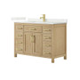 Wyndham Collection Beckett 48" Free Standing Single Basin Vanity Set with Cabinet and Quartz Vanity Top for Single Hole Faucets