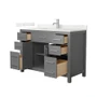 Wyndham Collection Beckett 48" Free Standing Single Basin Vanity Set with Cabinet and Quartz Vanity Top for Single Hole Faucets