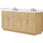 Wyndham Collection Beckett TK 72" Free Standing Double Basin Vanity Set with Cabinet and Quartz Vanity Top