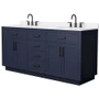 Wyndham Collection Beckett TK 72" Free Standing Double Basin Vanity Set with Cabinet and Quartz Vanity Top