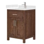 Wyndham Collection Beckett 24" Free Standing Single Basin Vanity Set with Cabinet and Cultured Marble Vanity Top for Single Hole Faucets