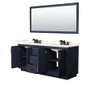 Wyndham Collection Miranda 72" Free Standing Double Basin Vanity Set with Cabinet, Quartz Vanity Top, and Framed Mirror
