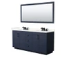 Wyndham Collection Miranda 72" Free Standing Double Basin Vanity Set with Cabinet, Quartz Vanity Top, and Framed Mirror