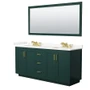 Wyndham Collection Miranda 72" Free Standing Double Basin Vanity Set with Cabinet, Quartz Vanity Top, and Framed Mirror
