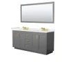 Wyndham Collection Miranda 72" Free Standing Double Basin Vanity Set with Cabinet, Quartz Vanity Top, and Framed Mirror