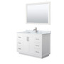 Wyndham Collection Miranda 48" Free Standing Single Basin Vanity Set with Cabinet, Marble Vanity Top, and Framed Mirror