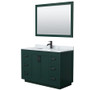 Wyndham Collection Miranda 48" Free Standing Single Basin Vanity Set with Cabinet, Marble Vanity Top, and Framed Mirror