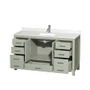 Wyndham Collection Sheffield 60" Free Standing Single Basin Vanity Set with Cabinet and Quartz Vanity Top