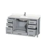 Wyndham Collection Sheffield 60" Free Standing Single Basin Vanity Set with Cabinet and Quartz Vanity Top