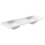 Wyndham Collection Beckett 72" Free Standing Double Basin Vanity Set with Cabinet and Cultured Marble Vanity Top for Widespread Faucets