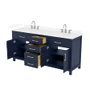 Wyndham Collection Beckett 72" Free Standing Double Basin Vanity Set with Cabinet and Cultured Marble Vanity Top for Widespread Faucets