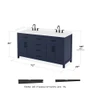 Wyndham Collection Beckett 72" Free Standing Double Basin Vanity Set with Cabinet and Cultured Marble Vanity Top for Widespread Faucets