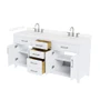 Wyndham Collection Beckett 72" Free Standing Double Basin Vanity Set with Cabinet and Cultured Marble Vanity Top for Widespread Faucets