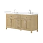 Wyndham Collection Beckett 72" Free Standing Double Basin Vanity Set with Cabinet and Cultured Marble Vanity Top for Widespread Faucets