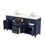 Wyndham Collection Beckett 72" Free Standing Double Basin Vanity Set with Cabinet and Cultured Marble Vanity Top for Widespread Faucets