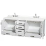 Wyndham Collection Sheffield 80" Free Standing Double Basin Vanity Set with Cabinet and Quartz Vanity Top
