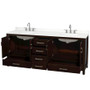 Wyndham Collection Sheffield 80" Free Standing Double Basin Vanity Set with Cabinet and Quartz Vanity Top