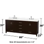 Wyndham Collection Sheffield 80" Free Standing Double Basin Vanity Set with Cabinet and Quartz Vanity Top