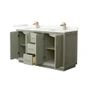 Wyndham Collection Strada 60" Free Standing Double Basin Vanity Set with Cabinet and Quartz Vanity Top