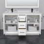 Wyndham Collection Strada 60" Free Standing Double Basin Vanity Set with Cabinet and Quartz Vanity Top