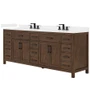 Wyndham Collection Beckett 84" Free Standing Double Basin Vanity Set with Cabinet and Cultured Marble Vanity Top for Widespread Faucets
