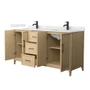Wyndham Collection Elan 66" Free Standing Double Basin Vanity Set with Cabinet and Quartz Vanity Top