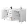 Wyndham Collection Elan 66" Free Standing Double Basin Vanity Set with Cabinet and Quartz Vanity Top