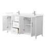 Wyndham Collection Elan 66" Free Standing Double Basin Vanity Set with Cabinet and Quartz Vanity Top