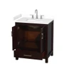 Wyndham Collection Sheffield 30" Free Standing Single Basin Vanity Set with Cabinet and Cultured Marble Vanity Top for Widespread Faucets