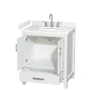 Wyndham Collection Sheffield 30" Free Standing Single Basin Vanity Set with Cabinet and Cultured Marble Vanity Top for Widespread Faucets