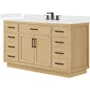 Wyndham Collection Beckett TK 60" Free Standing Single Basin Vanity Set with Cabinet and Quartz Vanity Top
