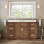 Wyndham Collection Beckett TK 60" Free Standing Single Basin Vanity Set with Cabinet and Quartz Vanity Top