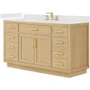 Wyndham Collection Beckett TK 60" Free Standing Single Basin Vanity Set with Cabinet and Quartz Vanity Top