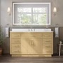 Wyndham Collection Beckett TK 60" Free Standing Single Basin Vanity Set with Cabinet and Quartz Vanity Top