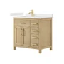 Wyndham Collection Beckett 36" Free Standing Single Basin Vanity Set with Cabinet and Cultured Marble Vanity Top for Single Hole Faucets