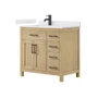 Wyndham Collection Beckett 36" Free Standing Single Basin Vanity Set with Cabinet and Cultured Marble Vanity Top for Single Hole Faucets