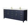 Wyndham Collection Beckett 84" Free Standing Double Basin Vanity Set with Cabinet and Quartz Vanity Top for Single Hole Faucets