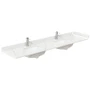 Wyndham Collection Beckett 84" Free Standing Double Basin Vanity Set with Cabinet and Quartz Vanity Top for Single Hole Faucets